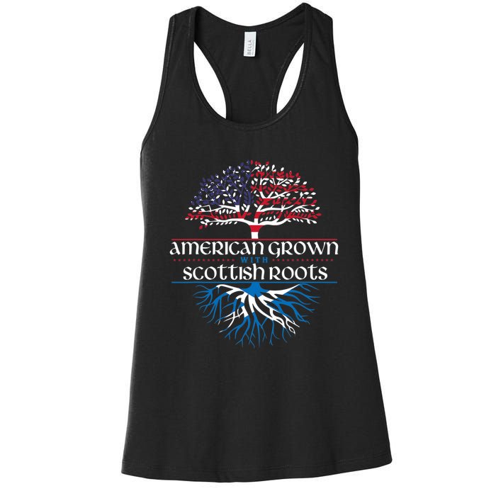 American Grown With Scottish Roots Scotland Pride Heritage Women's Racerback Tank