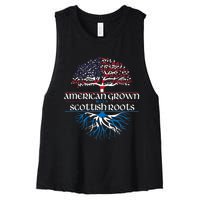 American Grown With Scottish Roots Scotland Pride Heritage Women's Racerback Cropped Tank