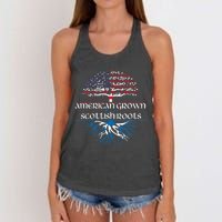 American Grown With Scottish Roots Scotland Pride Heritage Women's Knotted Racerback Tank