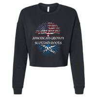 American Grown With Scottish Roots Scotland Pride Heritage Cropped Pullover Crew