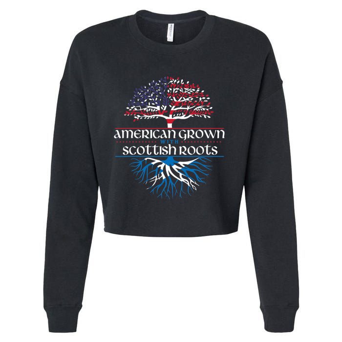 American Grown With Scottish Roots Scotland Pride Heritage Cropped Pullover Crew