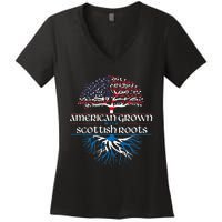 American Grown With Scottish Roots Scotland Pride Heritage Women's V-Neck T-Shirt