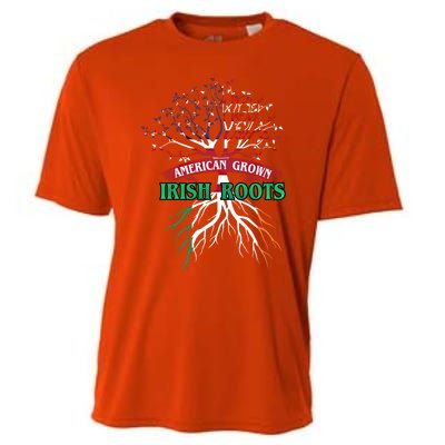 American Grown With Irish Roots Great Gift Ireland Gift Cooling Performance Crew T-Shirt