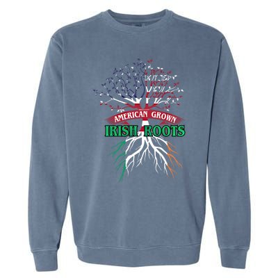 American Grown With Irish Roots Great Gift Ireland Gift Garment-Dyed Sweatshirt