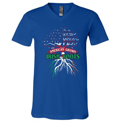 American Grown With Irish Roots Great Gift Ireland Gift V-Neck T-Shirt