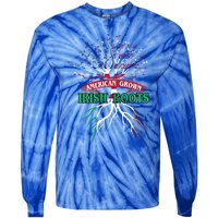 American Grown With Irish Roots Great Gift Ireland Gift Tie-Dye Long Sleeve Shirt