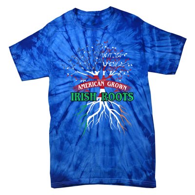 American Grown With Irish Roots Great Gift Ireland Gift Tie-Dye T-Shirt