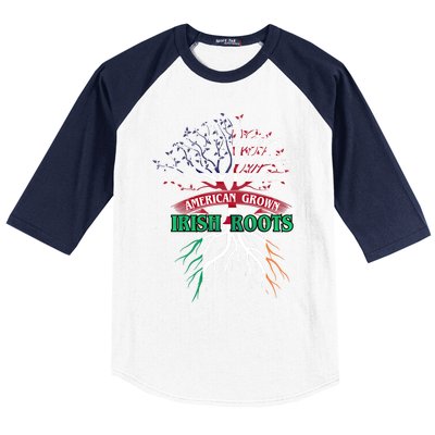 American Grown With Irish Roots Great Gift Ireland Gift Baseball Sleeve Shirt