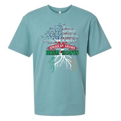 American Grown With Irish Roots Great Gift Ireland Gift Sueded Cloud Jersey T-Shirt