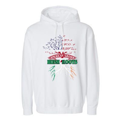 American Grown With Irish Roots Great Gift Ireland Gift Garment-Dyed Fleece Hoodie