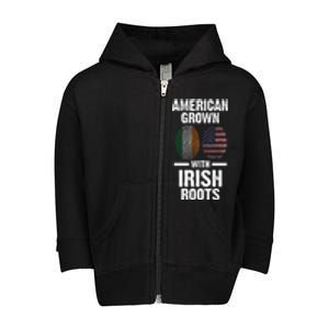 American Grown With Irish Roots Ireland Gift Toddler Zip Fleece Hoodie