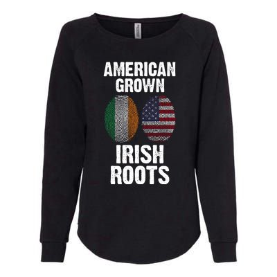 American Grown With Irish Roots Ireland Gift Womens California Wash Sweatshirt