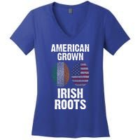 American Grown With Irish Roots Ireland Gift Women's V-Neck T-Shirt