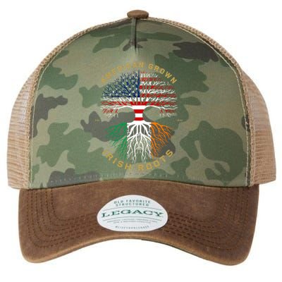 American Grown With Irish Roots Tree Usa Flag Unique Gift Legacy Tie Dye Trucker Hat