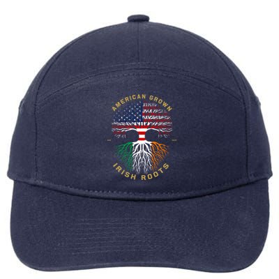 American Grown With Irish Roots Tree Usa Flag Unique Gift 7-Panel Snapback Hat