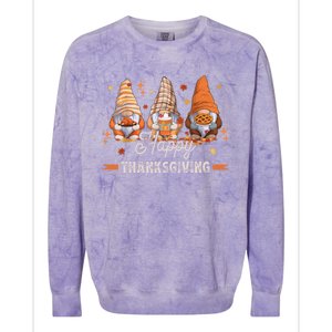 Autumn Gnomes With Harvest Happy Thanksgiving Colorblast Crewneck Sweatshirt