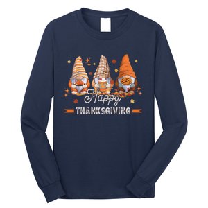 Autumn Gnomes With Harvest Happy Thanksgiving Long Sleeve Shirt