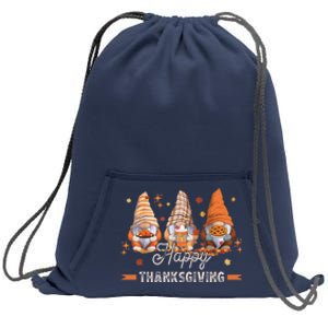 Autumn Gnomes With Harvest Happy Thanksgiving Sweatshirt Cinch Pack Bag