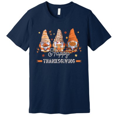 Autumn Gnomes With Harvest Happy Thanksgiving Premium T-Shirt