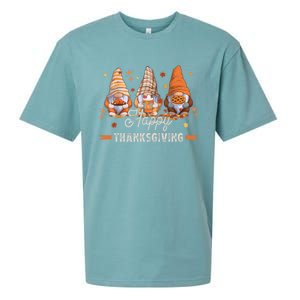 Autumn Gnomes With Harvest Happy Thanksgiving Sueded Cloud Jersey T-Shirt