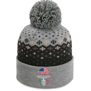 American Grown With Italian Roots Funny Gift Italy Cute Gift The Baniff Cuffed Pom Beanie