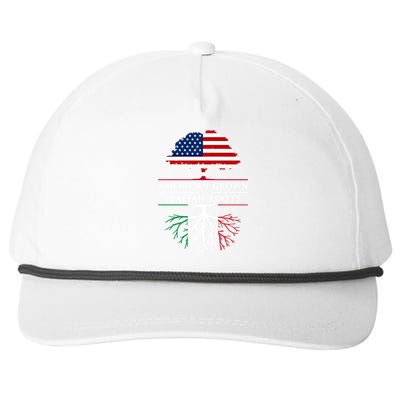 American Grown With Italian Roots Funny Gift Italy Cute Gift Snapback Five-Panel Rope Hat