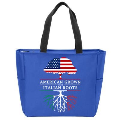 American Grown With Italian Roots Funny Gift Italy Cute Gift Zip Tote Bag