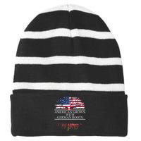 American Grown With German Roots Striped Beanie with Solid Band