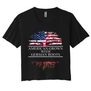 American Grown With German Roots Women's Crop Top Tee