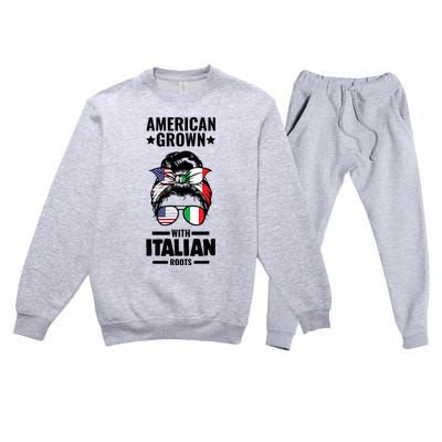 American Grown With Italian Roots Italian Premium Crewneck Sweatsuit Set