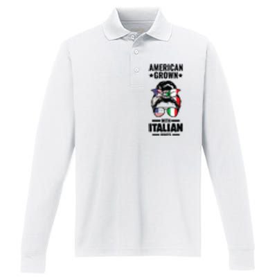 American Grown With Italian Roots Italian Performance Long Sleeve Polo