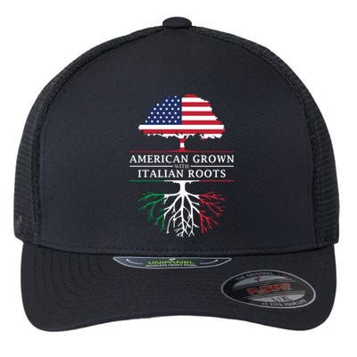 American Grown With Italian Roots Italy Flexfit Unipanel Trucker Cap