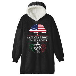 American Grown With Italian Roots Italy Hooded Wearable Blanket