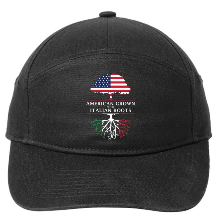 American Grown With Italian Roots Italy 7-Panel Snapback Hat