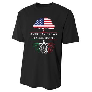 American Grown With Italian Roots Italy Performance Sprint T-Shirt