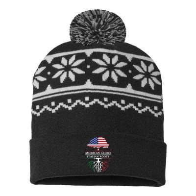 American Grown With Italian Roots Italy USA-Made Snowflake Beanie