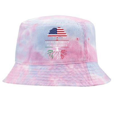 American Grown With Italian Roots Italy Tie-Dyed Bucket Hat