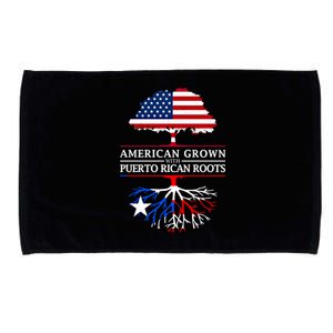 American Grown With Puerto Rican Roots Gift Puerto Rico Gift Microfiber Hand Towel