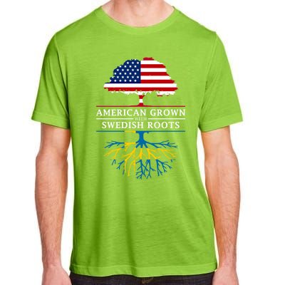 American Grown With Swedish Roots Gift Sweden Gift Adult ChromaSoft Performance T-Shirt