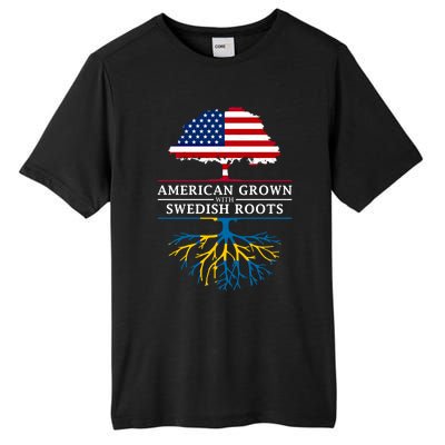 American Grown With Swedish Roots Gift Sweden Gift Tall Fusion ChromaSoft Performance T-Shirt