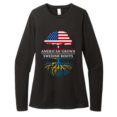 American Grown With Swedish Roots Gift Sweden Gift Womens CVC Long Sleeve Shirt