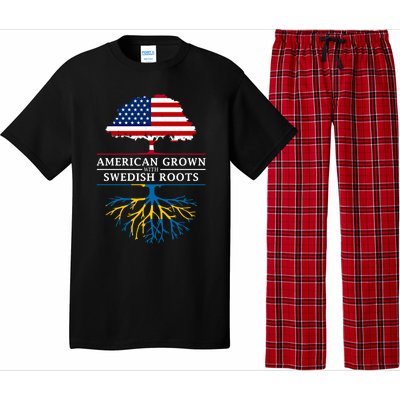 American Grown With Swedish Roots Gift Sweden Gift Pajama Set