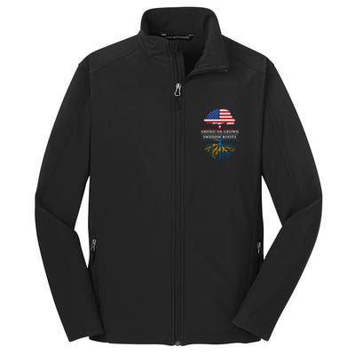 American Grown With Swedish Roots Gift Sweden Gift Core Soft Shell Jacket