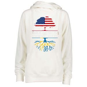 American Grown With Swedish Roots Gift Sweden Gift Womens Funnel Neck Pullover Hood