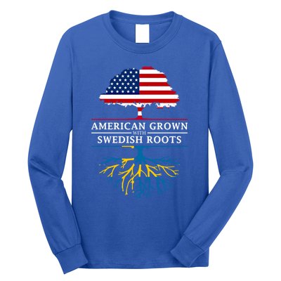 American Grown With Swedish Roots Gift Sweden Gift Long Sleeve Shirt