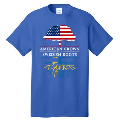 American Grown With Swedish Roots Gift Sweden Gift Tall T-Shirt