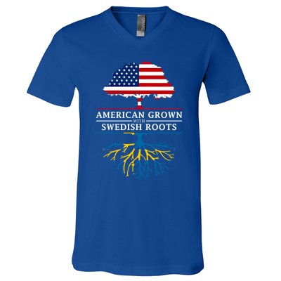 American Grown With Swedish Roots Gift Sweden Gift V-Neck T-Shirt