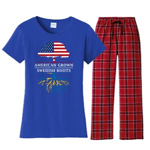 American Grown With Swedish Roots Gift Sweden Gift Women's Flannel Pajama Set