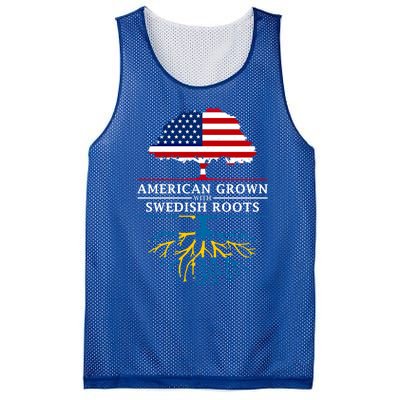 American Grown With Swedish Roots Gift Sweden Gift Mesh Reversible Basketball Jersey Tank