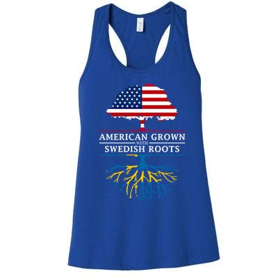 American Grown With Swedish Roots Gift Sweden Gift Women's Racerback Tank